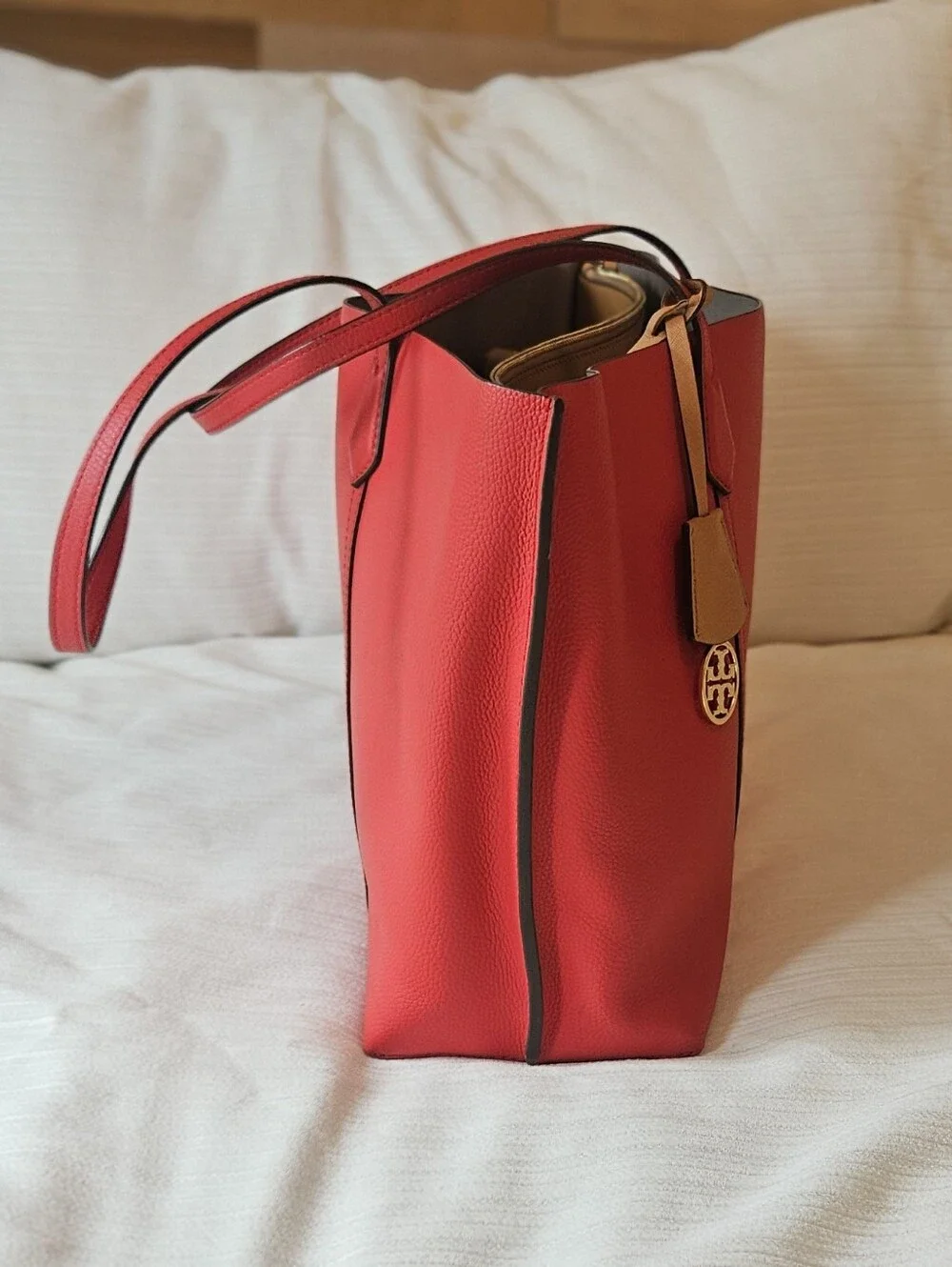 Tory Burch Perry Triple-Compartment Tote in Brilliant Red